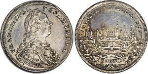 1/4 Thaler Augsburgo (1276 - 1803) Plata Francisco I del Sacro Imperio Romano Germánico(1708-1765)
