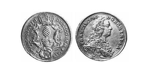 1/4 Thaler Augsburgo (1276 - 1803) Plata Francisco I del Sacro Imperio Romano Germánico(1708-1765)