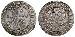 1/4 Thaler Gdansk (1454-1793) / República de las Dos Naciones (1569-1795) Plata Sigismund III