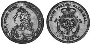 1/4 Thaler Principado de Ansbach (1398–1792) Plata Charles William Frederick, Margrave of Brandenburg-Ansbach (1712 – 1757)