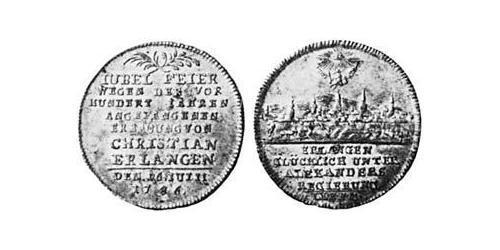 1/4 Thaler Principado de Ansbach (1398–1792) Plata Charles Alexander, Margrave of Brandenburg-Ansbach (1736 – 1806)