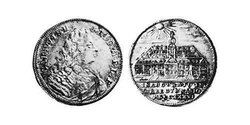 1/4 Thaler Principado de Ansbach (1398–1792) Plata Charles William Frederick, Margrave of Brandenburg-Ansbach (1712 – 1757)