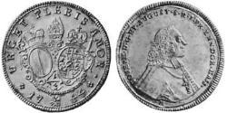 1/4 Thaler Imperial City of Augsburg (1276 - 1803) Silver Joseph Ignaz Philipp von Hessen-Darmstadt (1699–1768)