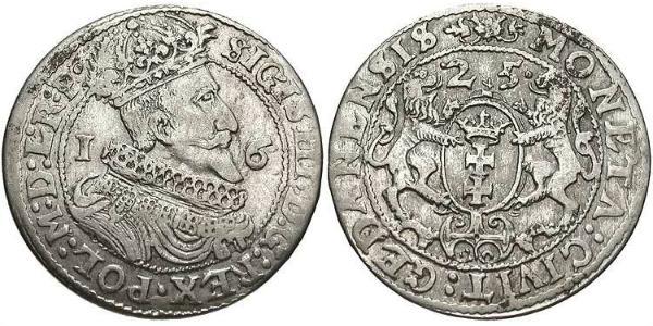 1/4 Thaler Polish-Lithuanian Commonwealth (1569-1795) / Gdansk  (1454-1793) Silver Sigismund III of Poland