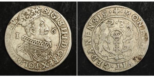 1/4 Thaler Polish-Lithuanian Commonwealth (1569-1795) / Gdansk  (1454-1793) 銀 Sigismund III of Poland