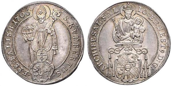 1/4 Thaler Salzburg 銀 Johann Ernst von Thun und Hohenstein