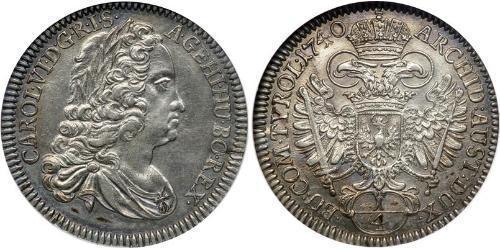 1/4 Thaler 奥地利历史 (1156 - 1806) 銀 查理六世 (神圣罗马帝国) (1685 - 1740)