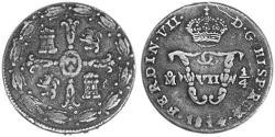1/4 Tlaco Vizekönigreich Neuspanien (1519 - 1821) Kupfer Ferdinand VII. von Spanien (1784-1833)