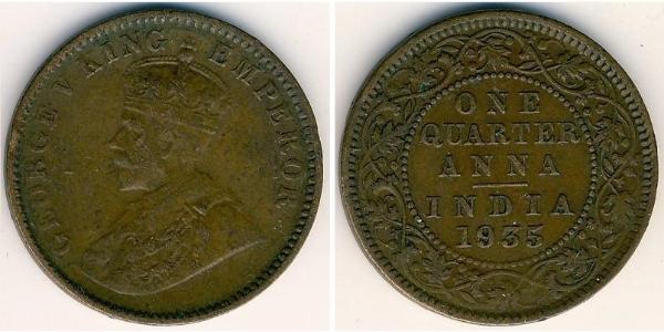 1/4 Анна Британська Індія (1858-1947)  Георг V (1865-1936)