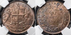 1/4 Анна Британська Індія (1858-1947) Мідь 