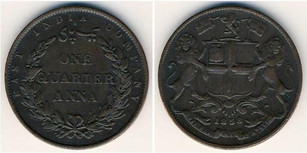 1/4 Анна Британська Індія (1858-1947) Мідь 