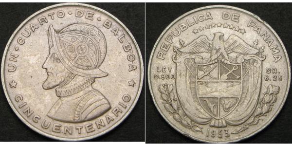 1/4 Бальбоа Республика Панама Серебро Нуньес де Бальбоа, Васко (1475 – 1519)