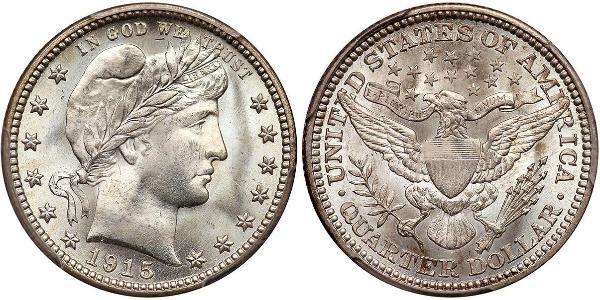 1/4 Долар / 25 Цент США (1776 - ) Мідь/Срібло 