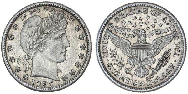 1/4 Долар / 25 Цент США (1776 - ) Мідь/Срібло 