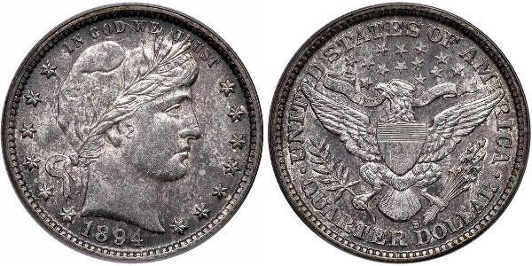 1/4 Долар / 25 Цент США (1776 - ) Мідь/Срібло 