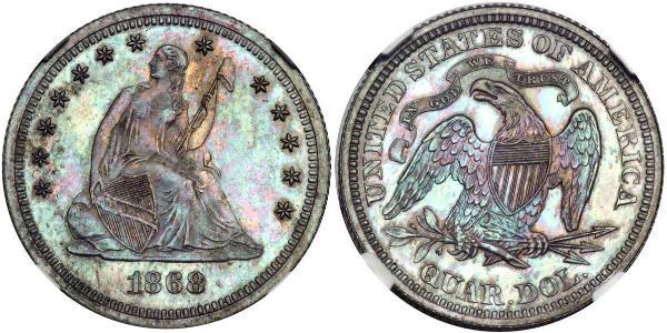 1/4 Долар / 25 Цент США (1776 - ) Срібло 