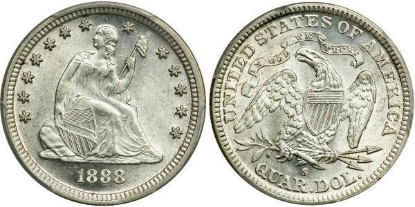 1/4 Долар / 25 Цент США (1776 - ) Срібло 