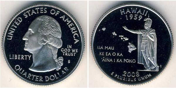 1/4 Доллар США (1776 - ) Никель/Медь Джордж Вашингтон