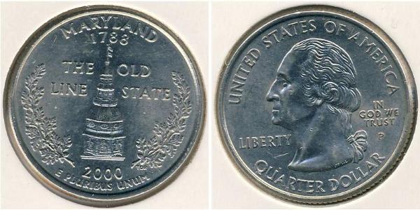 1/4 Доллар США (1776 - ) Никель/Медь Джордж Вашингтон