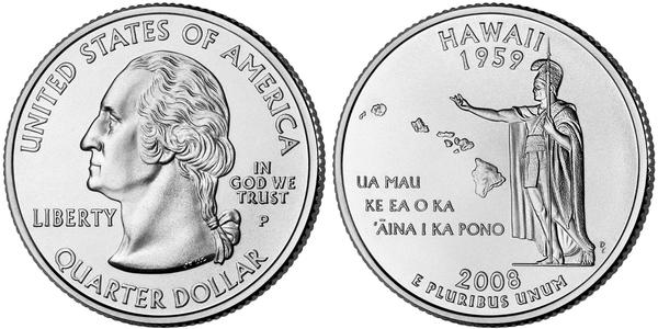1/4 Доллар США (1776 - ) Никель/Медь Джордж Вашингтон