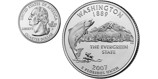 1/4 Доллар США (1776 - ) Серебро Джордж Вашингтон