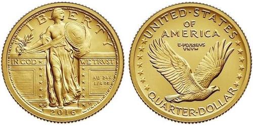 1/4 Доллар / 25 Цент США (1776 - ) Золото 