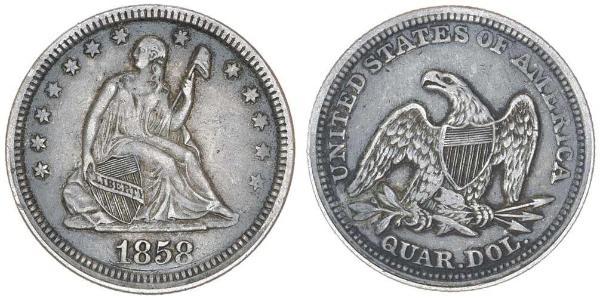 1/4 Доллар / 25 Цент США (1776 - ) Серебро/Медь 