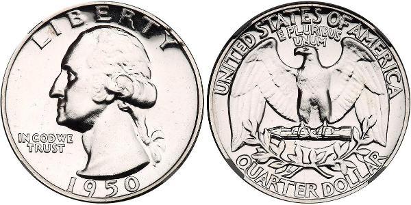 1/4 Доллар / 25 Цент США (1776 - ) Серебро/Медь Джордж Вашингтон