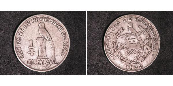 1/4 Кетцаль Республика Гватемала (1838 - ) Серебро 