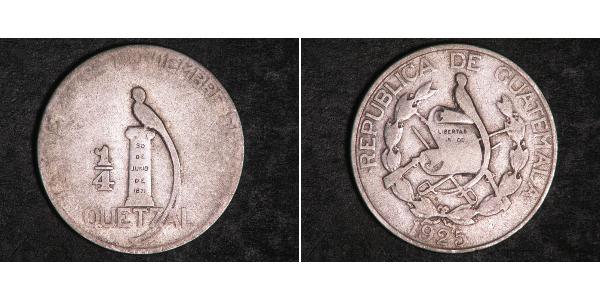 1/4 Кетцаль Республика Гватемала (1838 - ) Серебро 