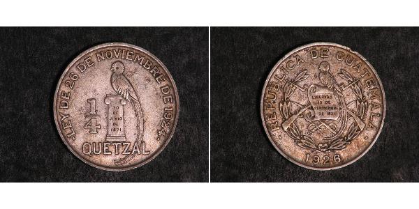 1/4 Кетцаль Республіка Ґватемала (1838 - ) Срібло 