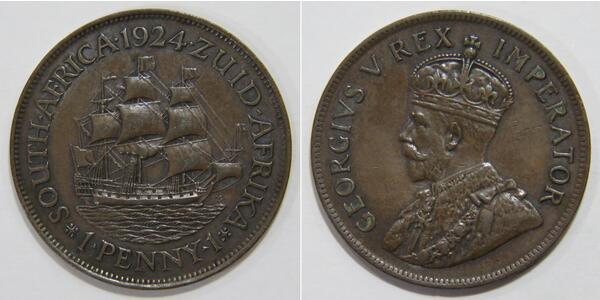 1/4 Пені Південно-Африканська Республіка Бронза Георг V (1865-1936)