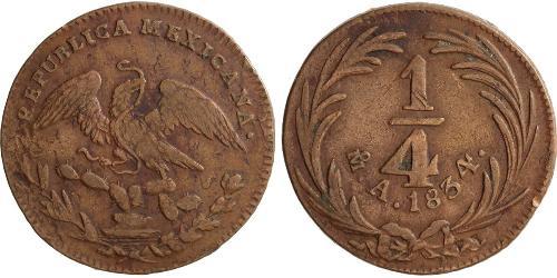 1/4 Реал Second Federal Republic of Mexico (1846 - 1863) Мідь 