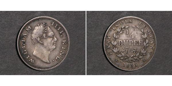 1/4 Рупия Британская империя (1497 - 1949) Серебро Вильгельм IV (1765-1837)