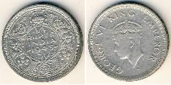 1/4 Рупія Британська Індія (1858-1947) Срібло Георг VI (1895-1952)