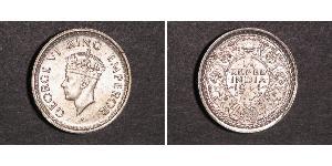 1/4 Рупія Британська Індія (1858-1947) Срібло Георг VI (1895-1952)