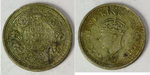 1/4 Рупія Британська Індія (1858-1947) Срібло Георг VI (1895-1952)