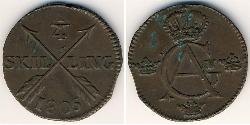 1/4 Скиллинг Schweden Kupfer 