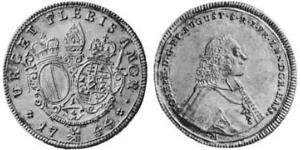 1/4 Талер Аугсбург (1276 - 1803) Серебро Joseph Ignaz Philipp von Hessen-Darmstadt (1699–1768)