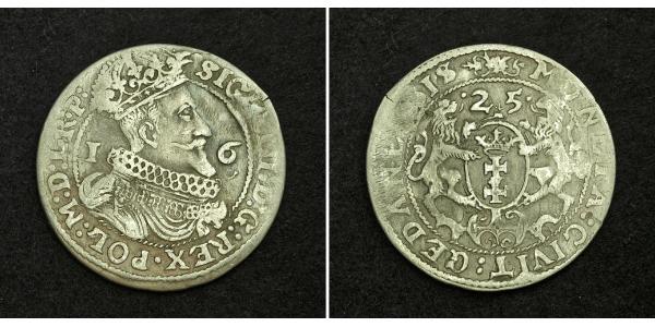 1/4 Талер Данциг/Гданьск  (1454-1793) / Річ Посполита (1569-1795) Срібло Сигизмунд III