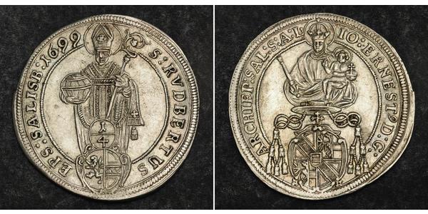 1/4 Талер Зальцбург Срібло Johann Ernst von Thun und Hohenstein