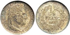 1/4 Франк July Monarchy (1830-1848) Срібло Луі-Філіп I (1773 -1850)