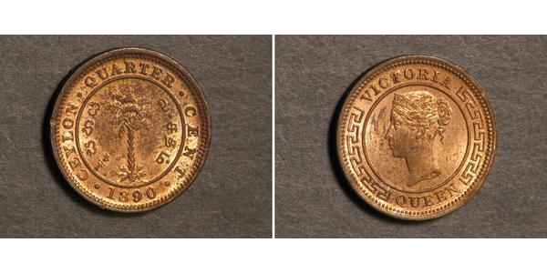 1/4 Цент Шрі Ланка/Цейлон Мідь Вікторія (1819 - 1901)