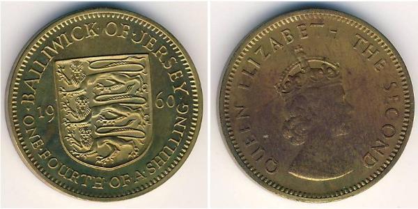 1/4 Шиллинг Джерси Никель/Латунь Елизавета II (1926-2022)