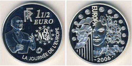 1.5 Euro French Fifth Republic (1958 - ) Silver 