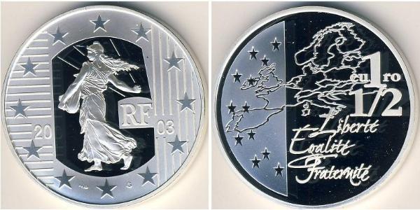 1.5  Euro French Fifth Republic (1958 - ) Silver 