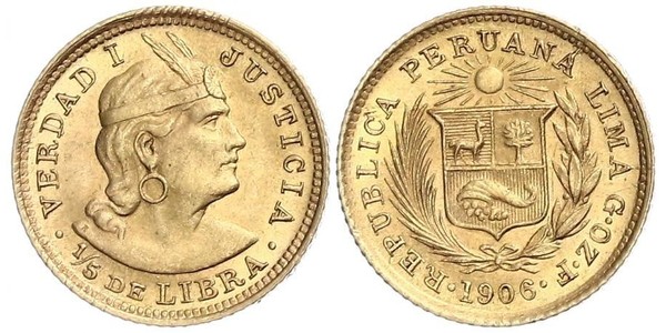1/5 Libra Perú Oro 