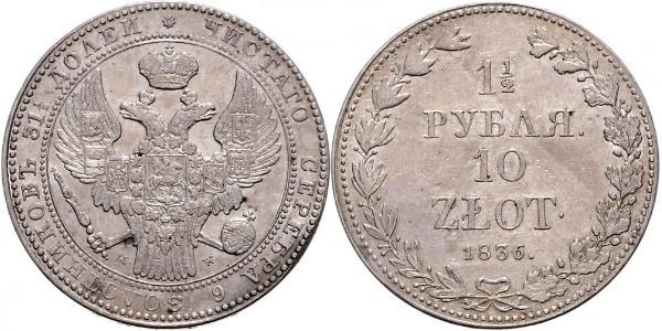 1.5 Rubel / 10 Zloty   