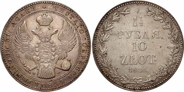 1.5 Rublo / 10 Zloty   
