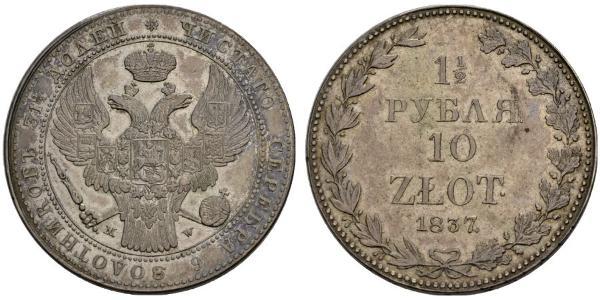 1.5 Rublo / 10 Zloty   